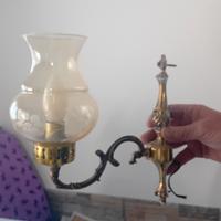 Plafoniera per parete ottone e vetro