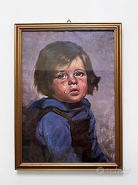 Quadro vintage stampa "Bimbo che piange"