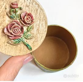 Scatolina shabby portagioie rose cachi