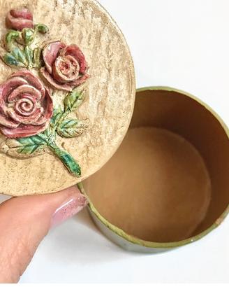 Scatolina shabby portagioie rose cachi