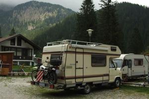 Camper vintage Hymer con portamoto omologato