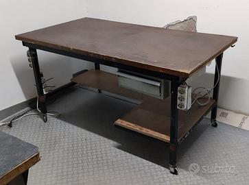 banco da lavoro 170x90 cm h88 cm con ruote