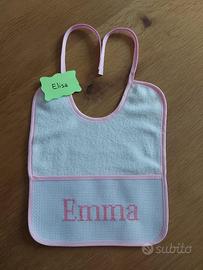 Bavaglino neonata Personalizzato nome EMMA