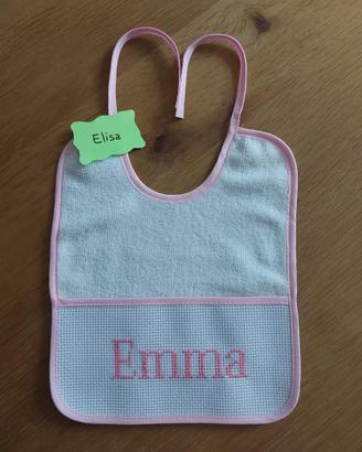 Bavaglino neonata Personalizzato nome EMMA