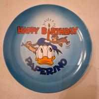 Piatto celebrativo Happy Birthday Paperino