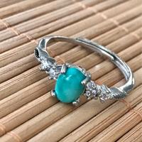 Anello in argento, regolabile, con turchese