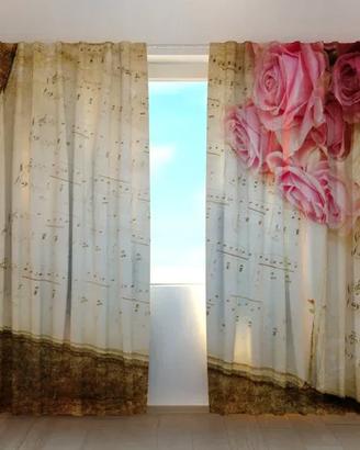 Tende Rose e Note Musicali Vintag ARREDALACASA