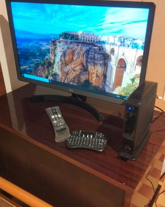 Mini PC con TV lg led 28 pollici