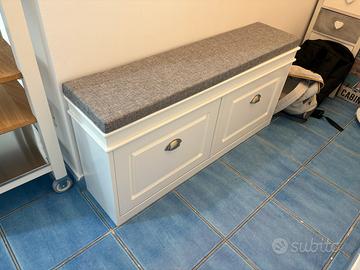 Scarpiera + comodino + settimino shabby chic