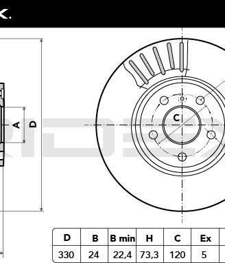 RIDEX 82B0207 Disco freno per BMW Serie 1, Serie 3
