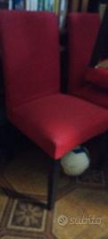 Sedie robuste rosse con fodere