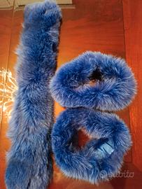 collo e polsi in pelliccia di volpe 