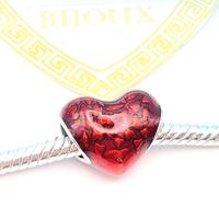 Charm argento 925 cuore rosso cuoricini love amore