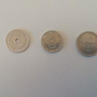 Lotto Ungheria tre monete da 2, 5, 10 Filler