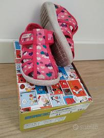 Ciabattine primi passi rosa con cuoricini