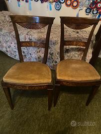 Coppia sedie intarsio fine ‘800