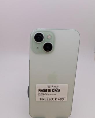 IPHONE 15 128 GB verde usato garanzia 