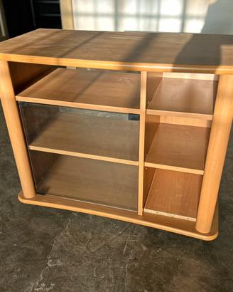 Mobile porta TV con vetrinetta e ruote - 78cm