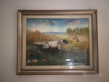 Quadro dipinto firmato Migliorini –scena di caccia