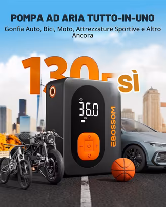 Compressore Portatile Auto, Moto, Bici, Pallone