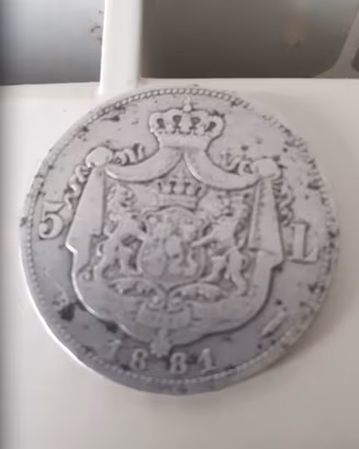 Moneta in argento rumena 1881