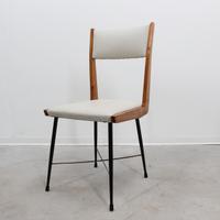 6 sedie design italiano anni '50 in legno e pelle