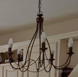 lampadario da cucina in ferro battuto 