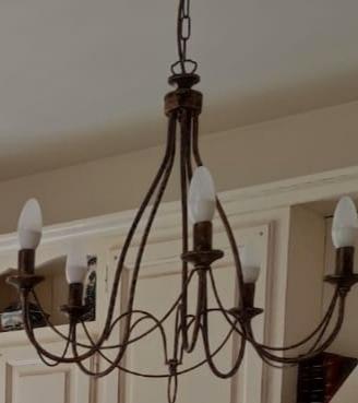lampadario da cucina in ferro battuto 