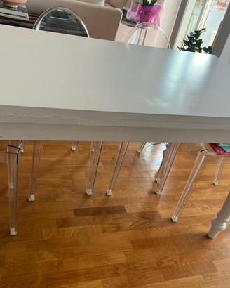 tavolo in legno bianco allungabile
