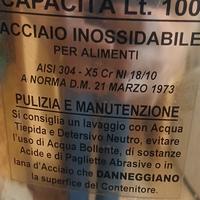 Fusto in acciaio 100 litri con rubinetto