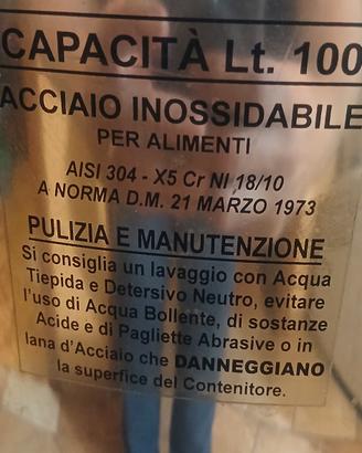 Fusto in acciaio 100 litri con rubinetto
