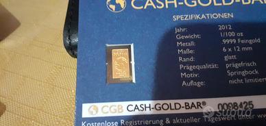 lingottino 1/100 999 24k oro 