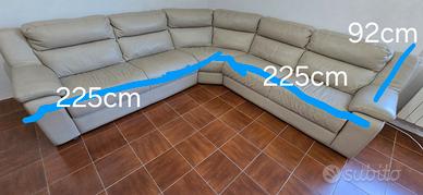 DIVANO MODULARE ANGOLARE COMPONIBILE IN PELLE