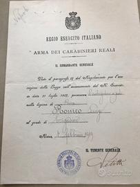 Diploma promozione carabinieri reali