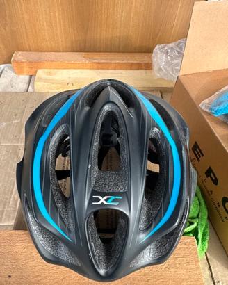 Casco Ciclismo MTB B'Twin Nero Blu