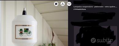 LAMPADA SOSPENSIONE D’EPOCA /RARA(da Francia)vetro