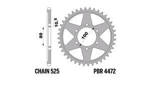 corona PBR 44denti passo 525