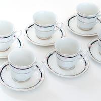 Set 6 Tazzine da Caffè in Porcellana Bianca 