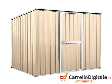 Casetta box giardino Acciaio 260x185cm beige