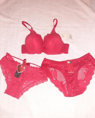 3 pz intimo donna S e l,xl rosso
