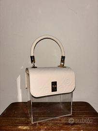 Borsa decorativa trasparente con finiture in oro