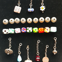 Lotto 27 charms argento 925 Murrine Vintage