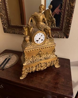 Pendola francese in bronzo dorato, '800