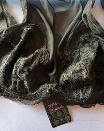Reggiseno Nymos nero in pizzo high neck - Nuovo 4C