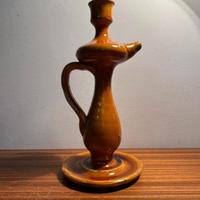 Portacandela vintage in ceramica invetriata