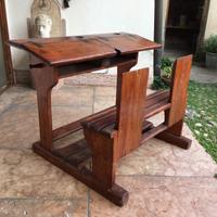 Banco scuola vintage legno anni ‘30 leggio