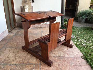 Banco scuola vintage legno anni ‘30 leggio