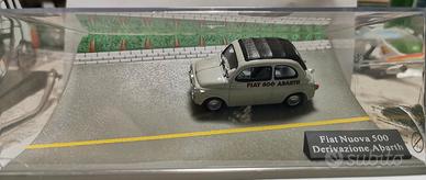 modellino con diorama Fiat 500 Abarth 1/43