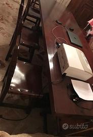 tavolo legno massello color noce scuro 8/12 posti