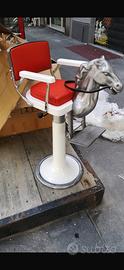Sedia Barbiere Bambino Vintage anni '50 con Cavall
